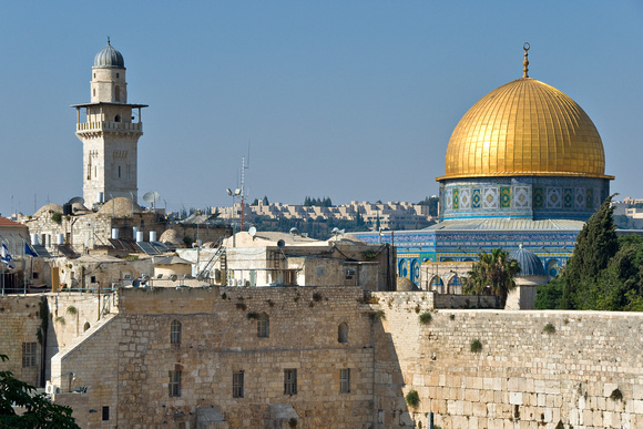 Golden Dome and Western Wall.