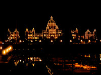 Parliament by night.