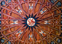 Artesonado - a wooden ceiling built without nails or glue.