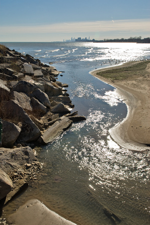 Looking onto Lake Michigan.