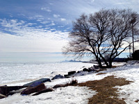 Frozen Lake Michigan.